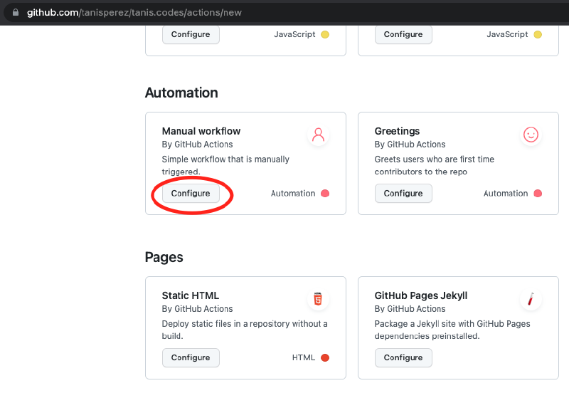 Workflow template list