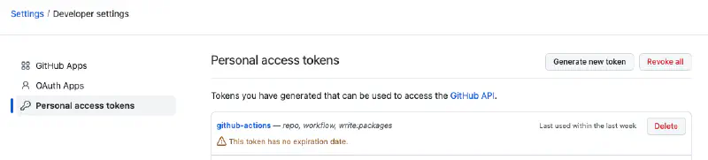 GitHub tokens