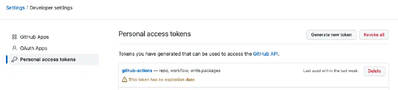 GitHub tokens