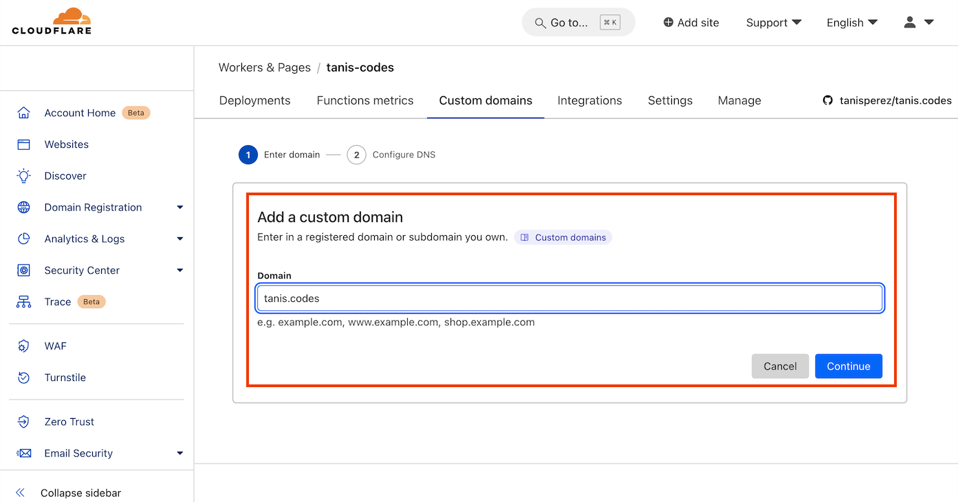 Configure custom domain