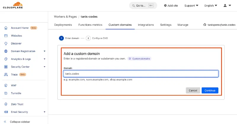Configure custom domain