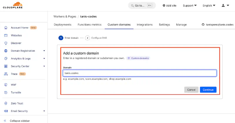 Configure custom domain
