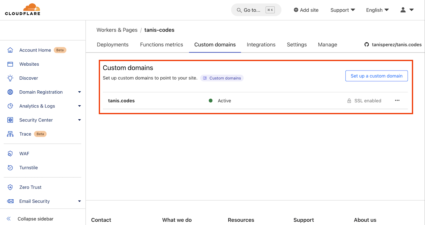 Custom DNS active