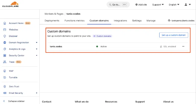 Custom DNS active