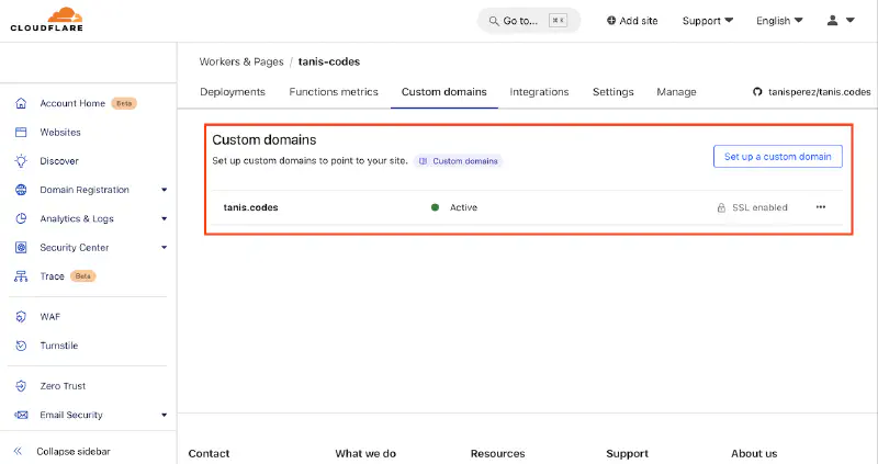 Custom DNS active