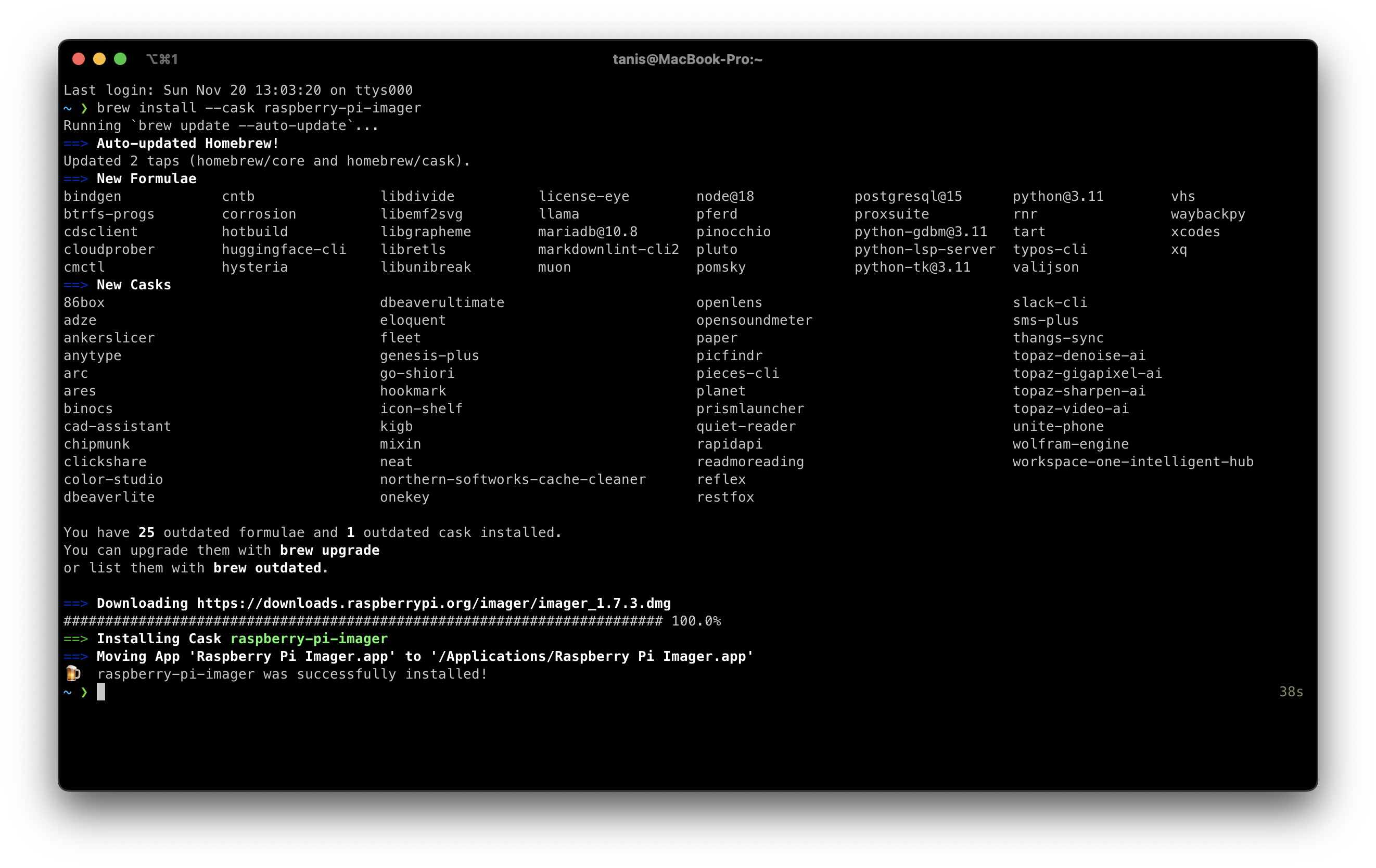 Raspberry Pi Imager installation