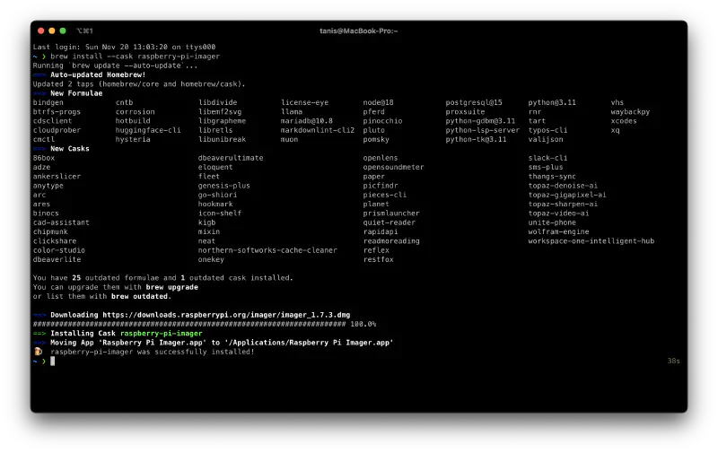 Raspberry Pi Imager installation