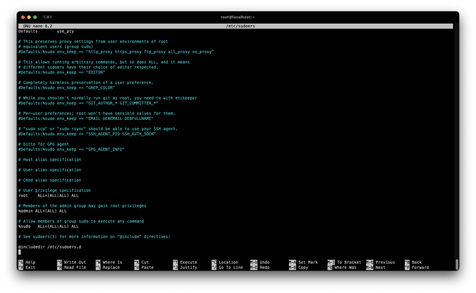 Sudoers config file