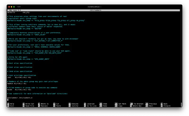 Sudoers config file