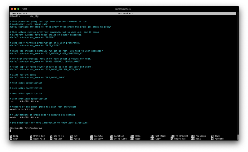 Sudoers config file