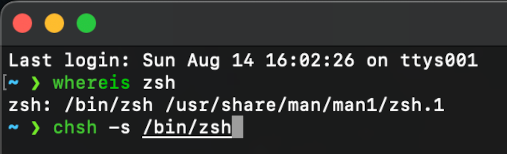 Setup zsh as the default shell