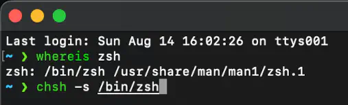 Setup zsh as the default shell