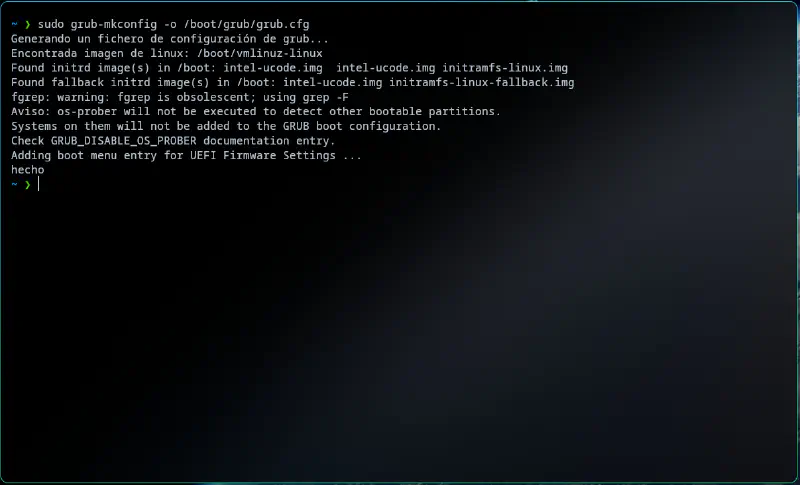 Generating GRUB configuration