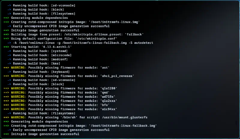 Regenerate initramfs