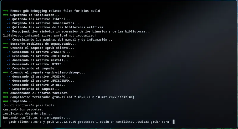 Replace GRUB with grub-silent