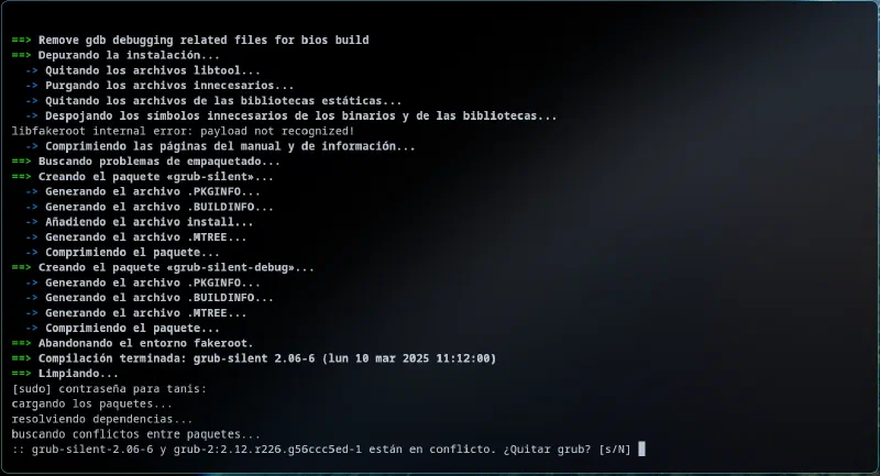 Replace GRUB with grub-silent