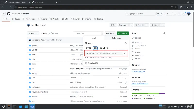 Git clone using SSH