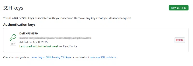 SSH key added