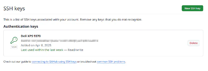 SSH key added